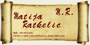 Matija Ratkelić vizit kartica